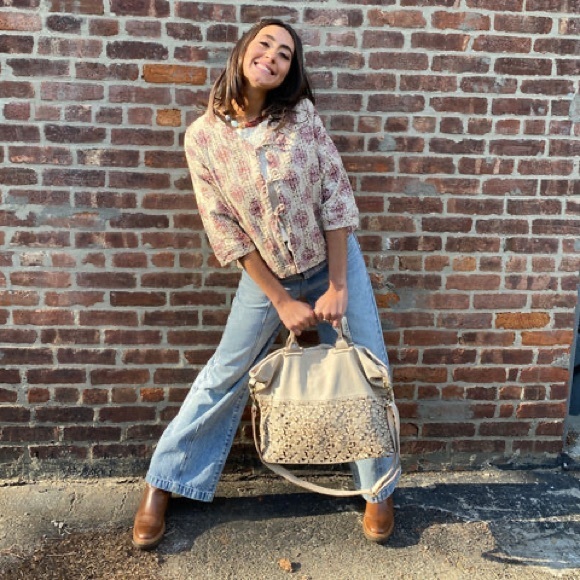 Bolsa Nova Rina Leather Tote Bag